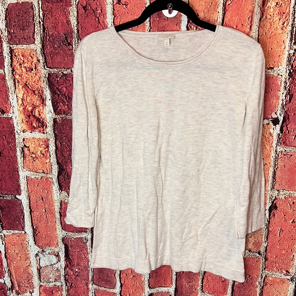 Talbots Medium Beige Cotton Blend Women's Top